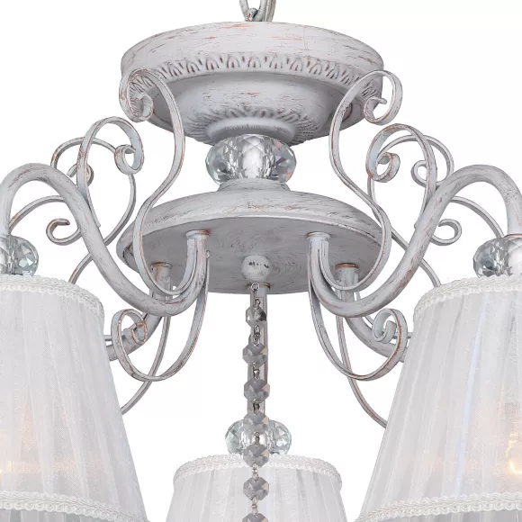 Подвесная люстра F-Promo Amanda 2150-5PC, Белый, Металл, Ткань Подвесная люстра F-Promo Amanda 2150-5PC, Белый, Металл, Ткань