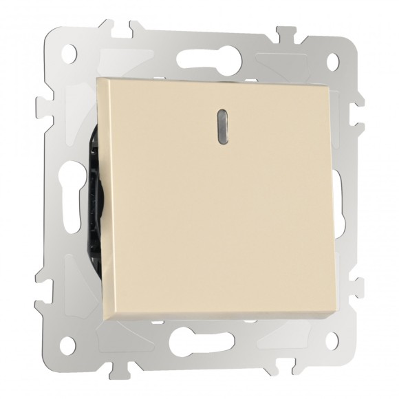 Переключатель одноклавишный перекрестный с подсветкой Arte Milano 203.35-1.shampan