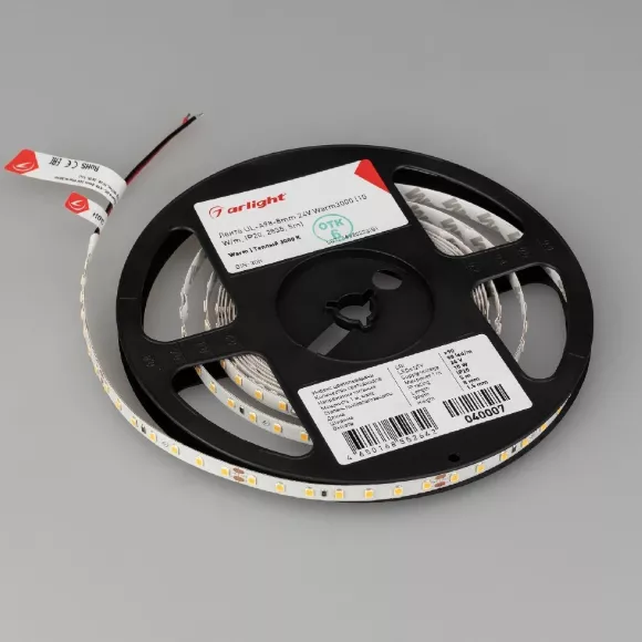 Светодиодная лента Arlight UL-A98-8mm 24V Warm3000 10 W/m, IP20, 2835, 5m 040007 Светодиодная лента Arlight UL-A98-8mm 24V Warm3000 10 W/m, IP20, 2835, 5m 040007