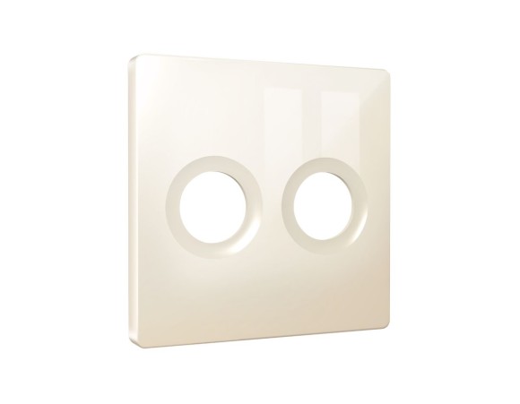 Лицевая панель Alfa (Бежевый глянец) для TV двойной розетки Quant Ambrella Volt AP3133