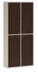 Шкаф книжный Домино СУ(ш2в2)+4ФГ MER_SUsh2v2-4FG-KV-karamel-venge
