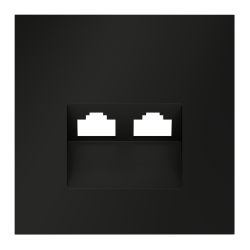 Накладка для розетки компьютерной двойной RJ45+RJ45 кат.6 Voltum S70 (черный матовый) VLS001408