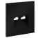 Накладка для розетки компьютерной двойной RJ45+RJ45 кат.6 Voltum S70 (черный матовый) VLS001408
