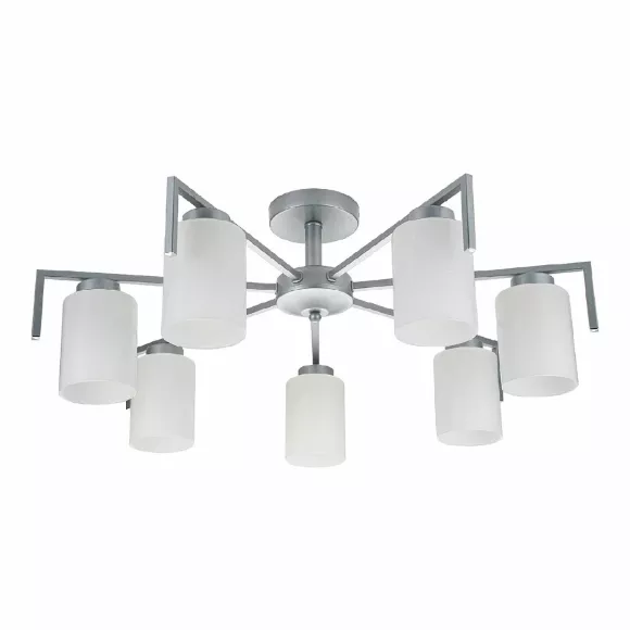 Люстра на штанге Escada Style 1142/7P Silver, Серебро, Белый, Металл Люстра на штанге Escada Style 1142/7P Silver, Серебро, Белый, Металл