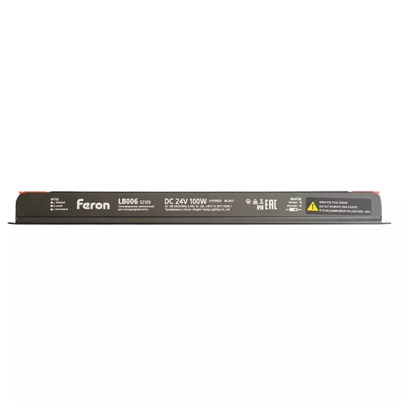 Трансформатор для светодиодной ленты с диммированием Feron LB006 100W 24V IP20 52129 Трансформатор для светодиодной ленты с диммированием Feron LB006 100W 24V IP20 52129