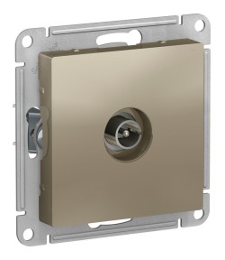 Розетка антенная одиночная TV коннектор, механизм Systeme Electric AtlasDesign Шампань ATN000593
