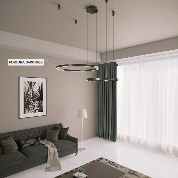 Подвесная люстра с пультом управления Crystal Lux Fortuna FORTUNA SP123W LED  BLACK