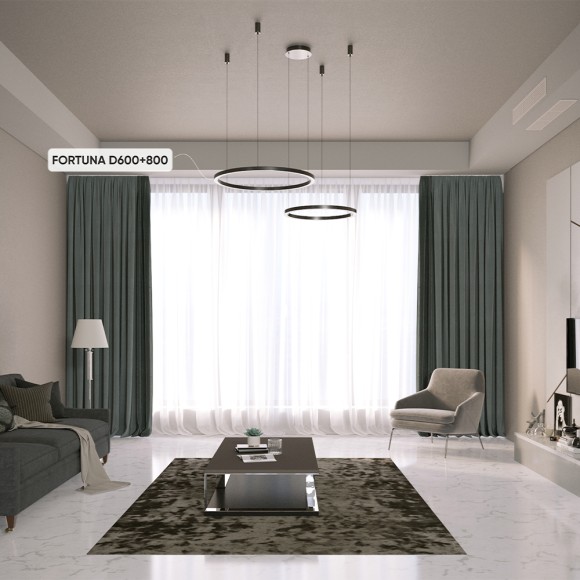 Подвесная люстра с пультом управления Crystal Lux Fortuna FORTUNA SP123W LED  BLACK