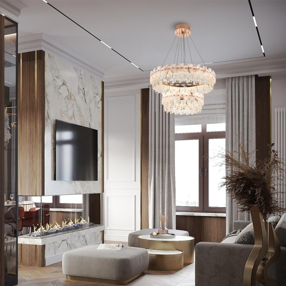 Подвесная светодиодная люстра Modelux ML.6980.800.500P GD