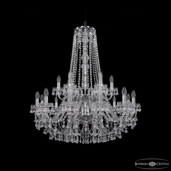 Подвесная люстра Bohemia Ivele Crystal 1410/12+6/300/h-95/2d Ni V0300