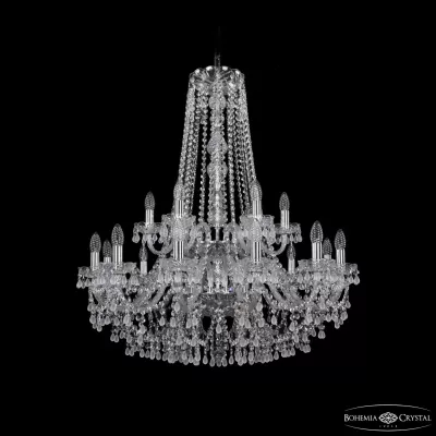 Подвесная люстра Bohemia Ivele Crystal 1410/12+6/300/h-95/2d Ni V0300