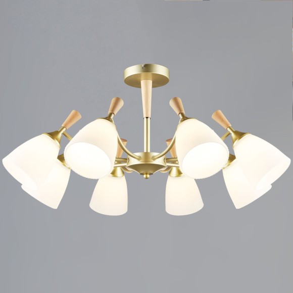 Люстра на штанге Reluce 38960-0.3-08 GD+WOOD