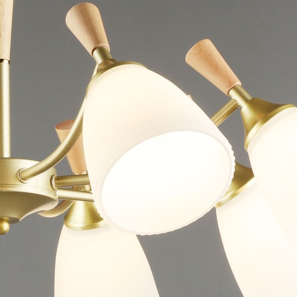Люстра на штанге Reluce 38960-0.3-08 GD+WOOD