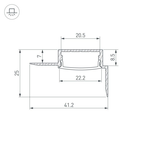 Профиль Arlight FANTOM-W20-H10-EDGE-2000 ANOD 054183