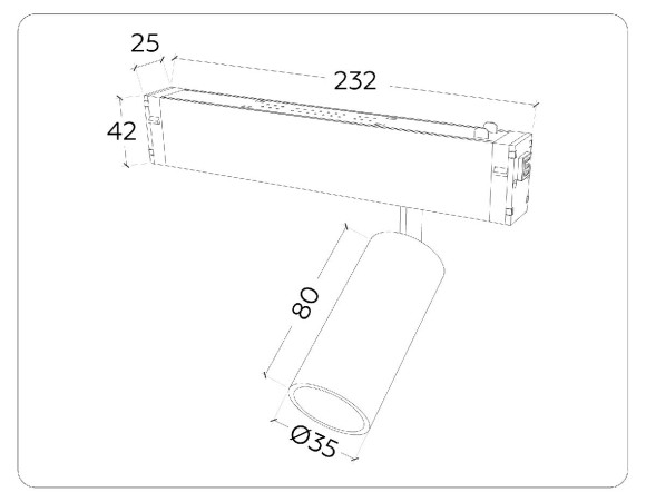 Трековый магнитный светильник Ambrella Light Magnetic 220V GL1202