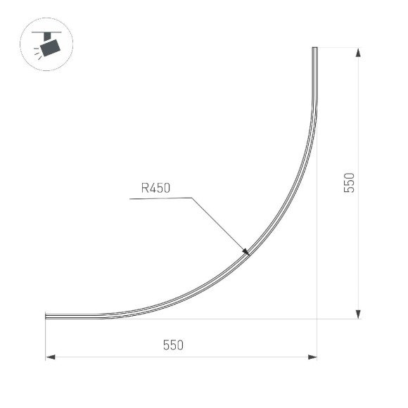 Шинопровод Arlight MAG-MICROCOSM-TRACK-1115-ARC-R900 (BK) (Arlight, IP20) 043248