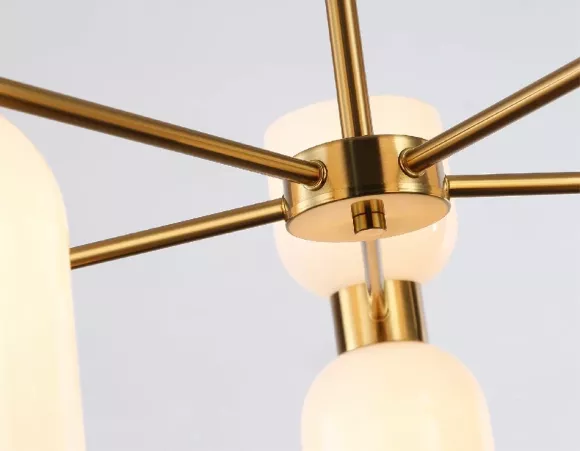 Люстра на штанге Ambrella Light High Light Heigh Light LH56093, Латунь, Белый, Металл, декоративные элементы крупным планом Люстра на штанге Ambrella Light High Light Heigh Light LH56093, Латунь, Белый, Металл, декоративные элементы крупным планом