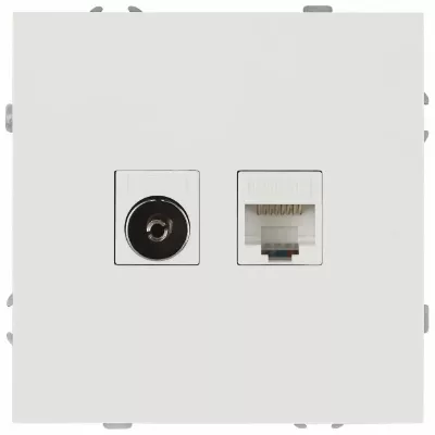 Розетка ЭРА Galaxy 15-3110-01 комбинированная RJ45+TV IP20 белый Б0070776