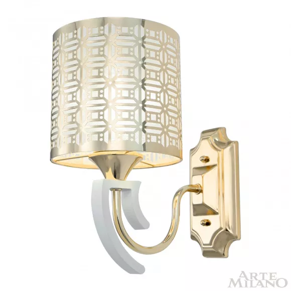 Бра Arte Milano Florentia-8857 308857/1W Wh/Gd, Золото, Белый, Металл, крупный план Бра Arte Milano Florentia-8857 308857/1W Wh/Gd, Золото, Белый, Металл, крупный план