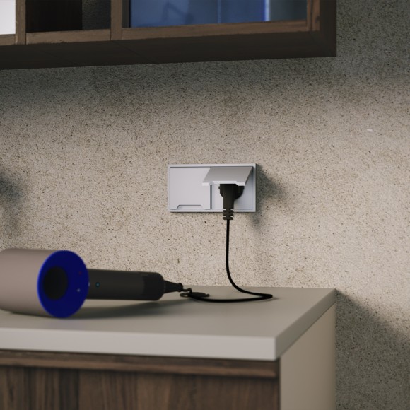 Накладка для розетки с заземлением, защитными шторками и крышкой Voltum S70 (серый) VLS000816