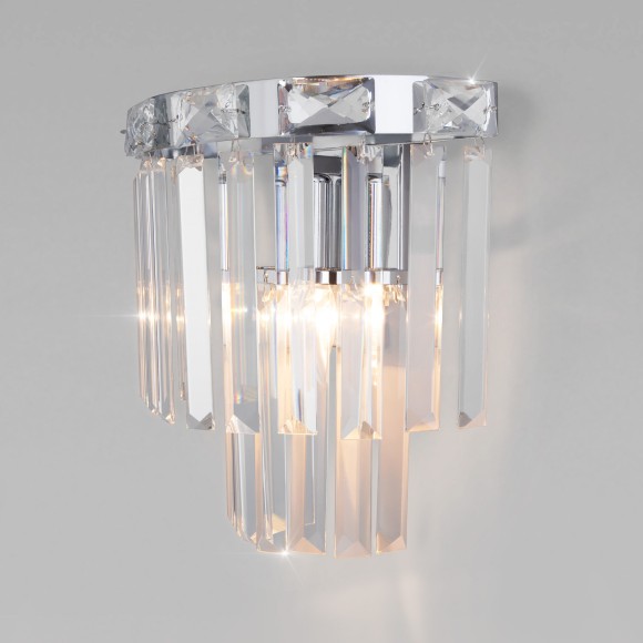 Настенный светильник Eurosvet Elegante 10130/1 хром/прозрачный хрусталь Strotskis a060645