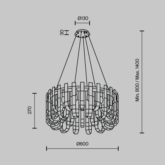 Подвесная люстра Modelux ML.6621.14 CR