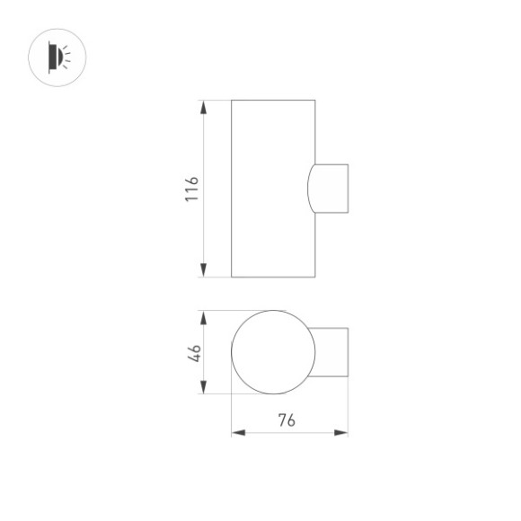 Уличный настенный светильник Arlight KT-Ray-Wall-Twin-R46-2x3W Day4000 034136