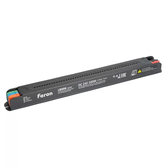 Трансформатор для светодиодной ленты с диммированием Feron LB006 300W 24V IP20 52132 Трансформатор для светодиодной ленты с диммированием Feron LB006 300W 24V IP20 52132