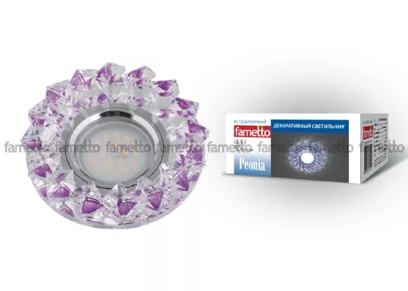 Встраиваемый светильник Fametto Peonia DLS-P117 GU5.3 CHROME/PURPLE Встраиваемый светильник Fametto Peonia DLS-P117 GU5.3 CHROME/PURPLE