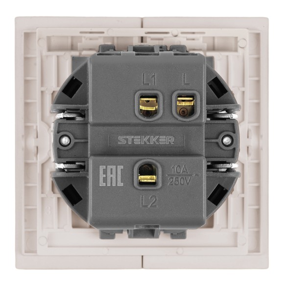 Переключатель 1-клавишный (механизм) Stekker Мия 250В 10A RSW10-3105-08 пудровый жемчуг 50477