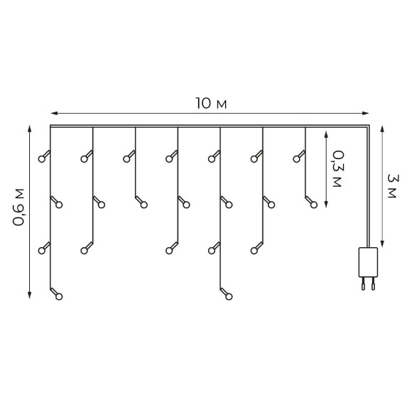 Гирлянда Бахрома Uniel ULD-B10006-248/TTK AMBER-WARMWHITE IP44 UL-00012070