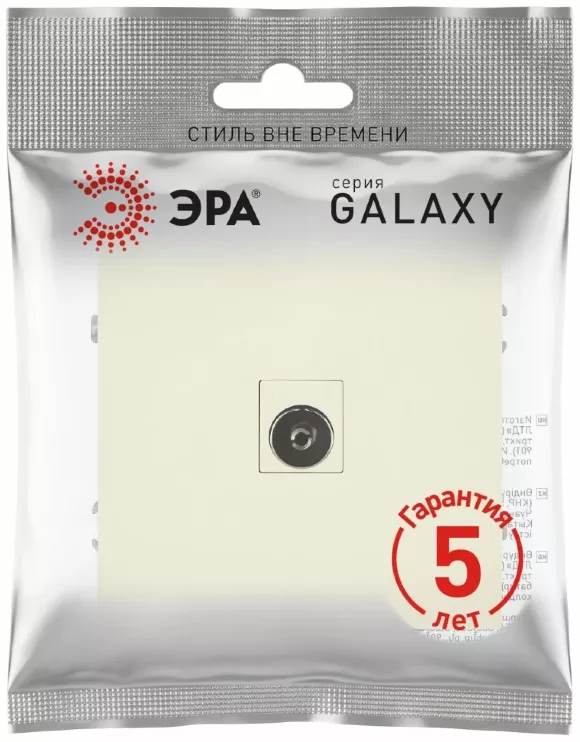 Розетка Эра Galaxy 15-3101-02 TV одиночная IP20 слоновая кость Б0070717 Розетка Эра Galaxy 15-3101-02 TV одиночная IP20 слоновая кость Б0070717