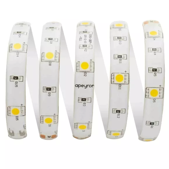 Светодиодная лента Apeyron 12В СТ 7,2Вт/м smd5050 30д/м IP65 360Лм/м 5м 3000К 00-40 Светодиодная лента Apeyron 12В СТ 7,2Вт/м smd5050 30д/м IP65 360Лм/м 5м 3000К 00-40