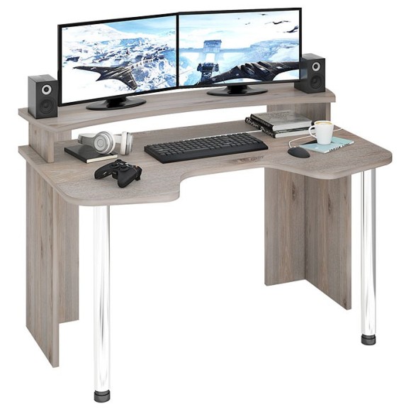 Стол компьютерный Домино Лайт СКЛ-Игр140+НКИЛ140 MER_SKL-Igr140_NKIL140_N