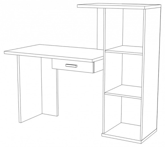 Стол письменный Домино Lite СКЛ-ПРЯМ120+ШК MER_SKL-PRYAM120-SHK-NBE