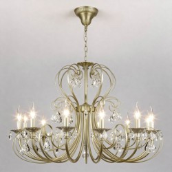 Подвесная люстра Eurosvet Alda 3305/12 латунь/прозрачный хрусталь Strotskis a072112