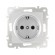 Розетка с заземлением и шторками Arte Milano 206.40-1.silver