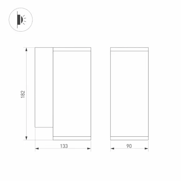 Уличный настенный светодиодный светильник Arlight LGD-Forma-Wall-R90-12W Warm3000 029976 Уличный настенный светодиодный светильник Arlight LGD-Forma-Wall-R90-12W Warm3000 029976