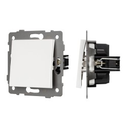 Механизм выключателя одноклавишный непроходной Arlight SWT-MK01-PL-WH-V (250V, 10A) 049867