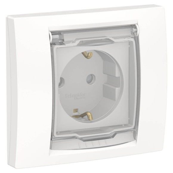 Розетка Schneider Electric Unica New с/з со шторками NU003718