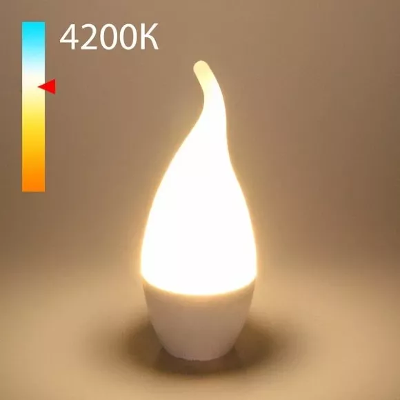 Лампа светодиодная Elektrostandard E14 8W 4200K матовая 4690389152283, Нейтральный белый, Германия, крупный план