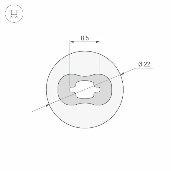 Силиконовый профиль Arlight WPH-FLEX-D22-360deg-S8-5m WHITE 045847 Силиконовый профиль Arlight WPH-FLEX-D22-360deg-S8-5m WHITE 045847