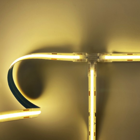 Комплект коннекторов Apeyron (Т-образный +3 клипсы) для светод ленты 12/24В COB, CCT, IP20 подложка 10мм 09-98