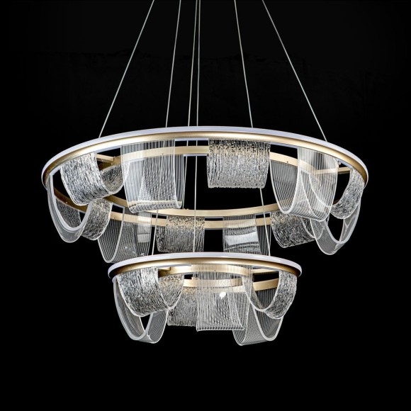 Подвесная светодиодная люстра с пультом управления LED4U L7706-800-460 GD