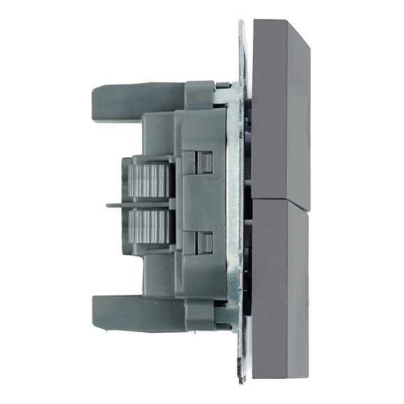 Переключатель 1-клавишный (механизм) СЗК Stekker Эмили 250В 10A RSW10-5105-10ZK платиново-серый soft touch 50240