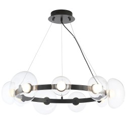 Подвесная светодиодная люстра Crystal Lux Bosque BOSQUE SP9 BLACK/TRANSPARENT