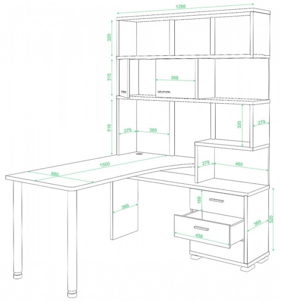 Стол компьютерный Домино СР-420/150 MER_SR-420_150_KVV-LEV