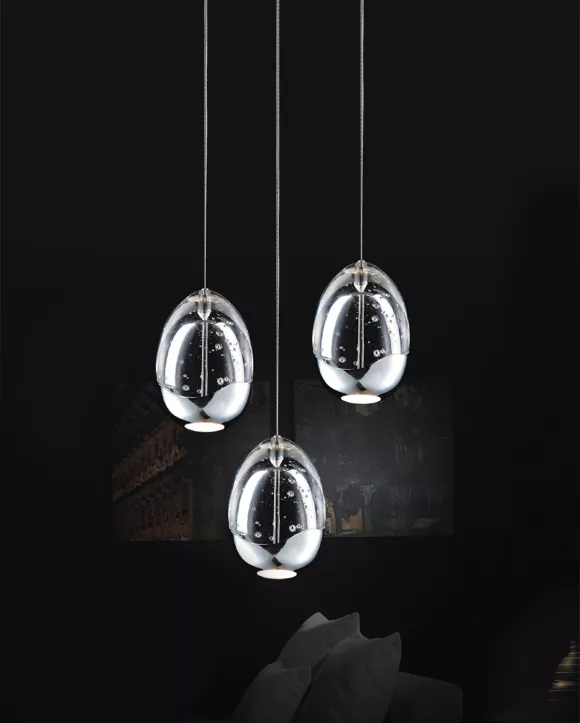 Подвесной светильник DeLight Collection Terrene MD13003023-3A chrome, Хром, Прозрачный, Металл