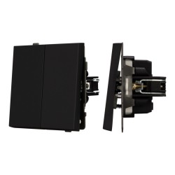 Механизм выключателя двухклавишный непроходной Arlight SWT-TENDO-MK02-SFPL-BK (230V, 10A) 054544