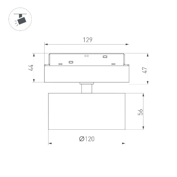Трековый магнитный светильник Arlight MAG-ORIENT-RONDO-R120-15W Warm3000 048351